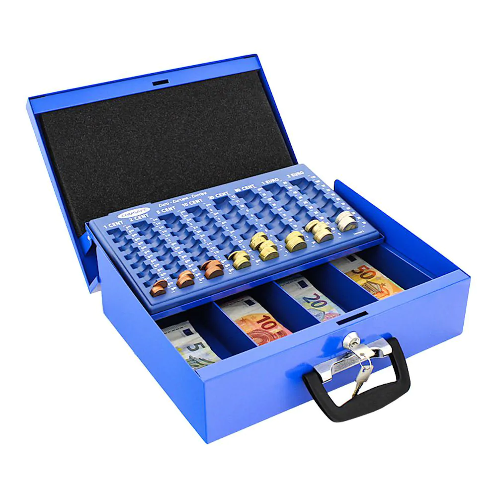 Rottner pénztároló kazetta Brüessel (T04002, hengerzár 2 kulccal, kék)