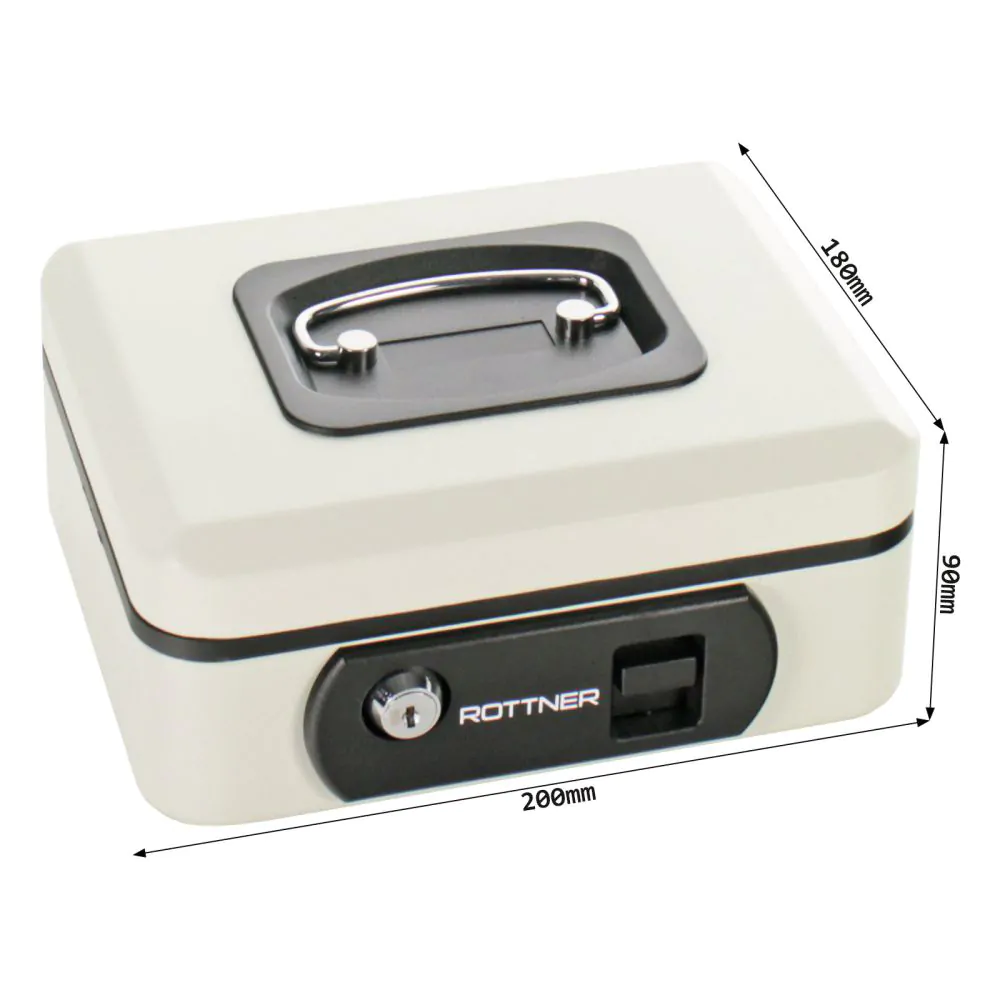 Rottner pénztároló kazetta Pro Box One (T06406, hengerzár 2 kulccal, fehér)