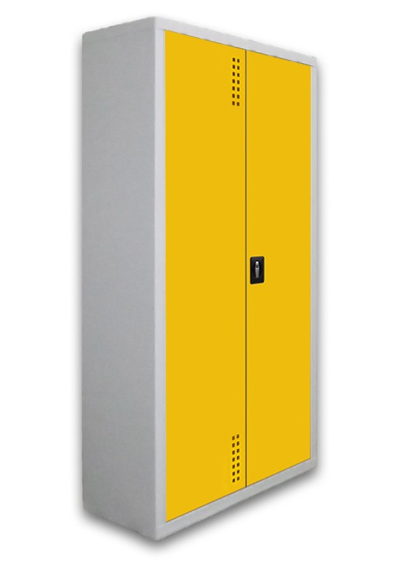 Strauss Metal VT-3 (2 ajtós) (SM080403, kulcsos zár, világos szürke, sárga ajtó)