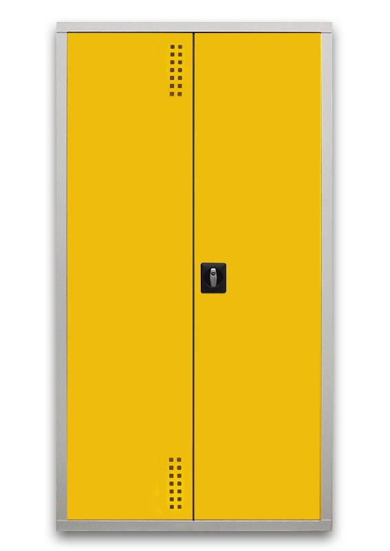 Strauss Metal VT-3 (2 ajtós) (SM080403, kulcsos zár, világos szürke, sárga ajtó)